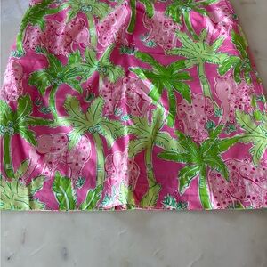 Lilly Pulitzer Pink and Green A-Line Skirt Vintage White Label